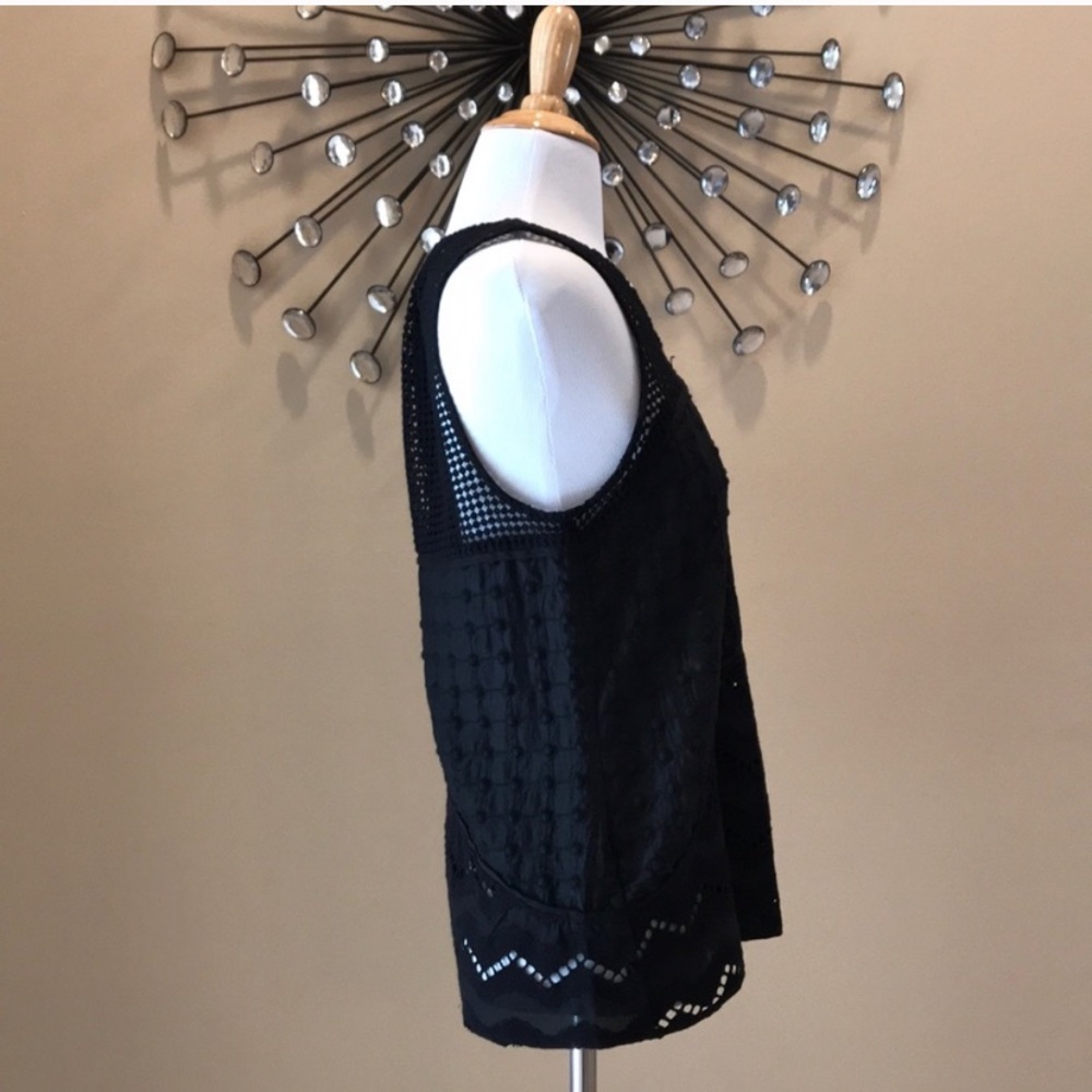 RAMY BROOK Casey Crocheted Black Blouse Top - Picture 4 of 7